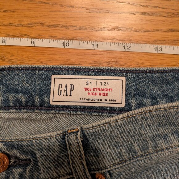 Gap 90s Straigh High Rise Jeans 31/12L - Picture 3 of 6
